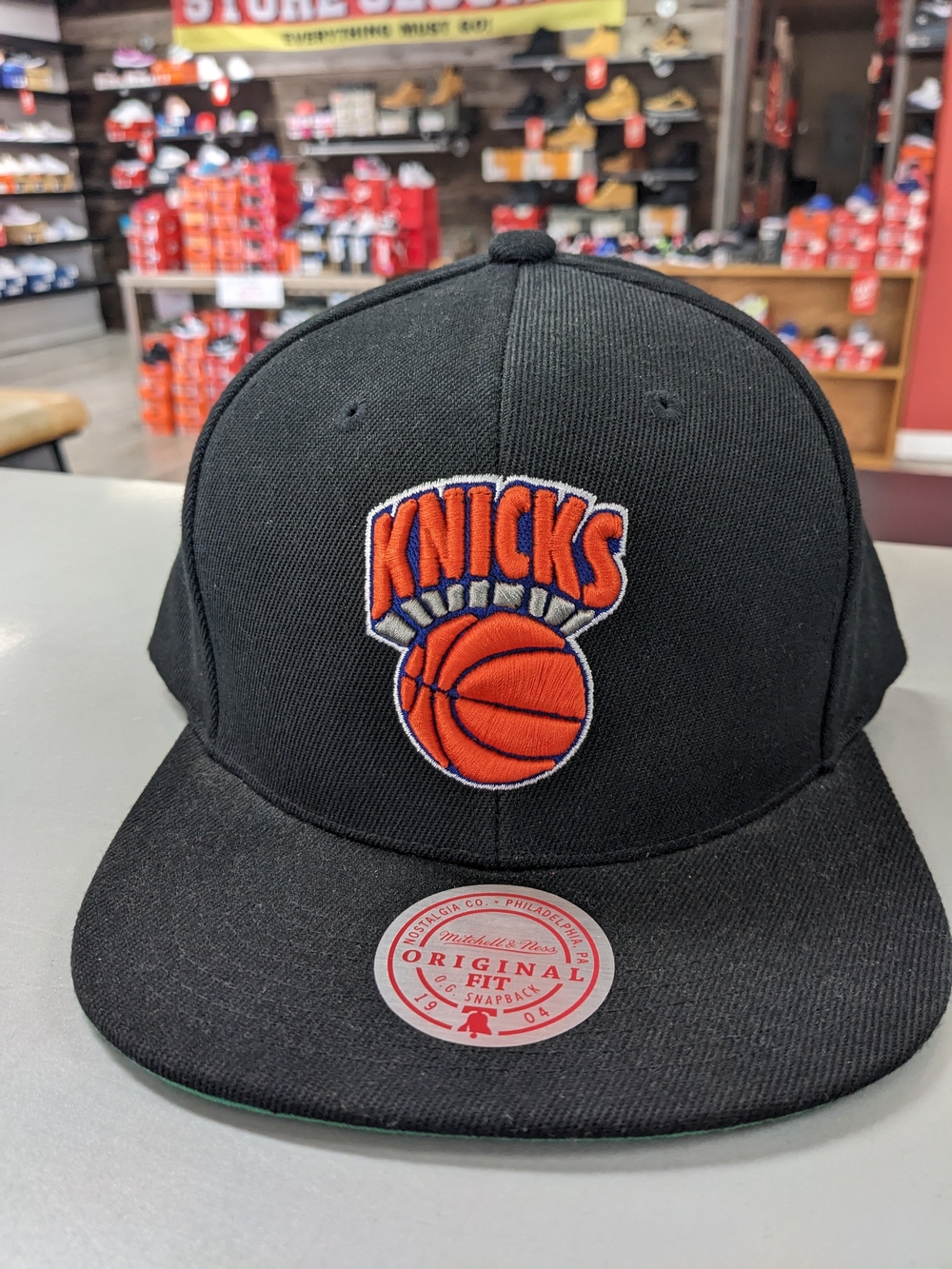 NWT Mitchell & Ness New York Knicks Black Orange Snapback Hat